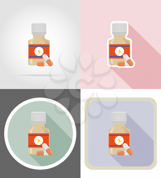 pilss flat icons vector illustration isolated on background