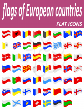 flags of european countries flaticons vector illustration isolated on white background