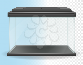 transparent aquarium vector illustration isolated on white background
