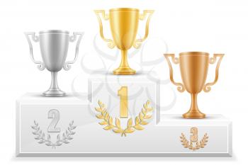 sport winner podium pedestal stock vector illustration isolated on white background