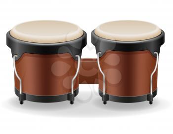 bongo drums musical instruments stock vector illustration isolated on white background
