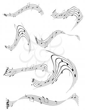 abstract musical notes stock vector illustration isolated on white background