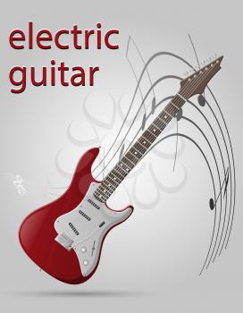 electric guitar musical instruments stock vector illustration isolated on gray background