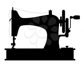 sewing machine old retro vintage icon stock vector illustration isolated on white background