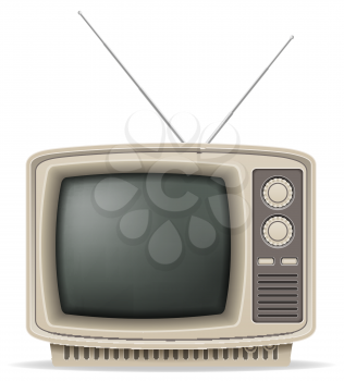 tv old retro vintage icon stock vector illustration isolated on white background