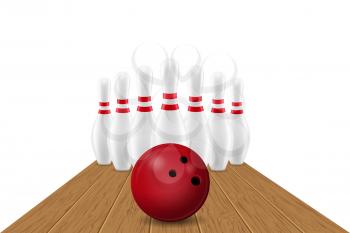 bowling ball and pin vector illustration isolated on white background