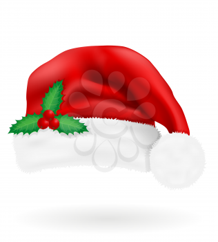 christmas red hat santa claus vector illustration isolated on white background