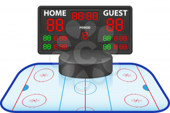 hockey sports digital scoreboard vector illustration isolated on white background