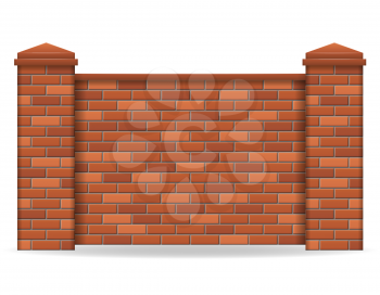 brick fence vector illustration isolated on white background