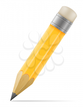 pencil with eraser for drawing vector illustration isolated on background
