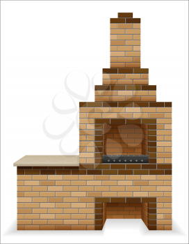 barbecue oven built of bricks vector illustration isolated on white background