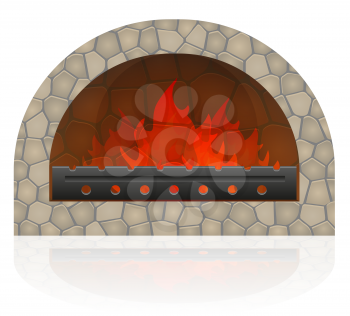 burning fire in the fireplace vector illustration isolated on white background