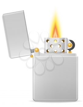 metal gasoline lighter vector illustration isolated on white background