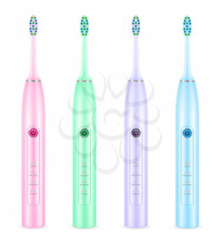 electric toothbrush for cleaning teeth and hygiene dental dentist vector illustration isolated on white background