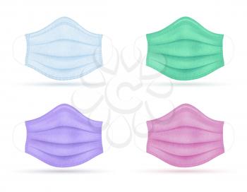 medical mask for protection against diseases and infections transmitted by airborne droplets vector illustration isolated on white background
