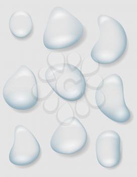 drop of water rain or spray vector illustration isolated on gray background