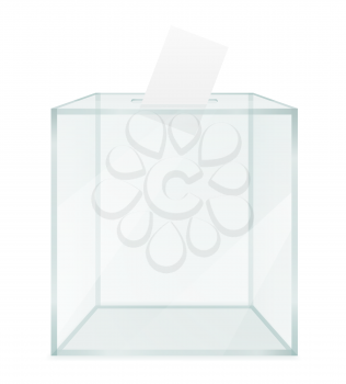 glass transparent ballot box for election voting vector illustration isolated on white background