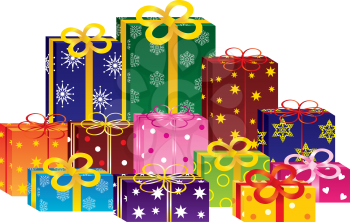 Royalty Free Clipart Image of Gift Boxes