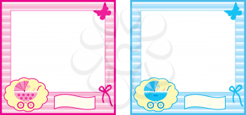 Royalty Free Clipart Image of a Baby Themed Frame