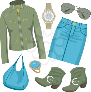 Royalty Free Clipart Image of a Fashion Set