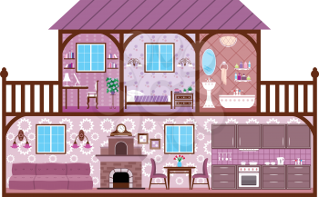 Royalty Free Clipart Image of the Interior of a House