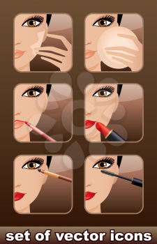 Makeup icons. vector, EPS10, gradient 