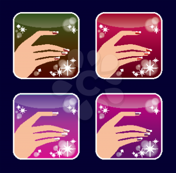 Set of icons of women's manicure. vector, gradient, transparency, EPS10 