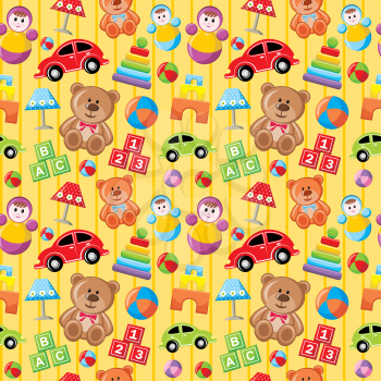 Image of seamless pattern with children's toys.