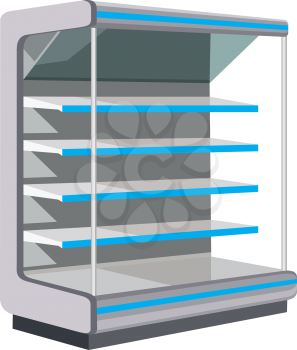 Showcase with empty shelves. vector