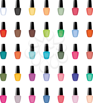 Nail polish on a white background isolated. Manicure. Vector