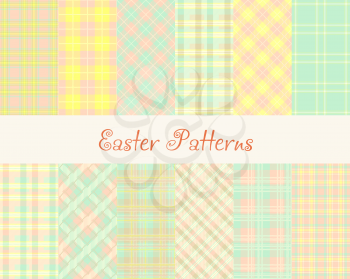Easter tartan vector patterns