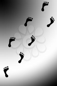 Royalty Free Clipart Image of a Footprint Background