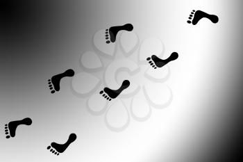 Royalty Free Clipart Image of a Footprint Background