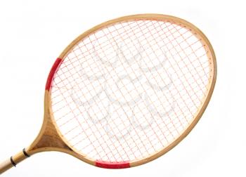 Badminton racket on a white background