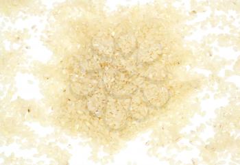 Brown Rice on White Background 