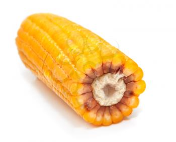 Yellow tasty corn on a white background