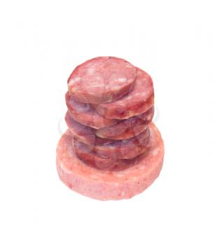 Object on white - food boiled sausage 