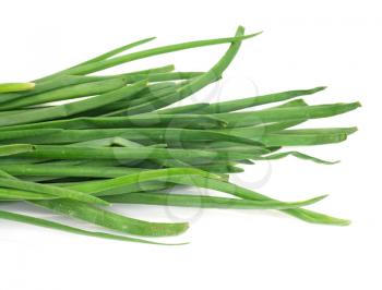 Healthy vegetable green onion isolated white on background 