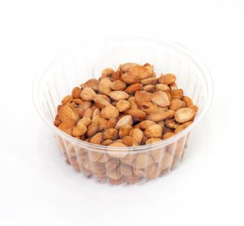 Almonds on white background 