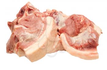 Fresh pork on a white background