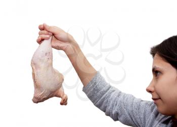 chicken leg in hand