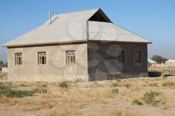 brick house in the steppes of Kazakhstan