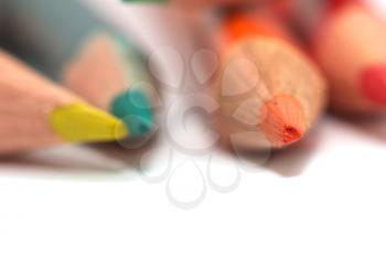 colored pencils. macro