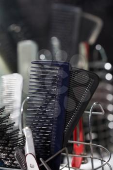 combs in the barbershop