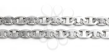 silver chain on a white background