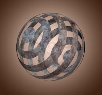 sliced ​​marble sphere