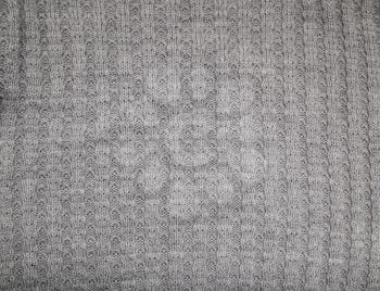 Grey knitted wool close up