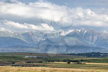 beautiful mountains in Kazakhstan as a background