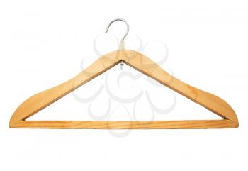 Hanger. Wood coat hanger on the background
