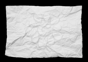 crumpled white paper on black background